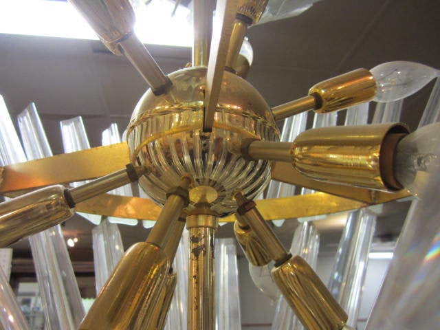 Murano Starburst Camer Glass Five-Tier Chandelier Mid-Century Modern For Sale 1