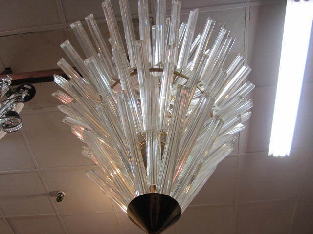 Murano Starburst Camer Glass Five-Tier Chandelier Mid-Century Modern For Sale 3