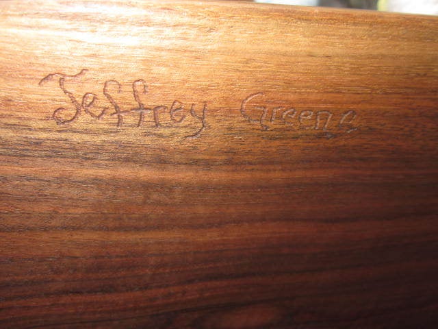 Gorgeous Signed Jeffery Greene Black Walnut Corner Shelf 3