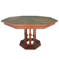 Probber Style Walnut Octagon Extension Table 3 Leaves