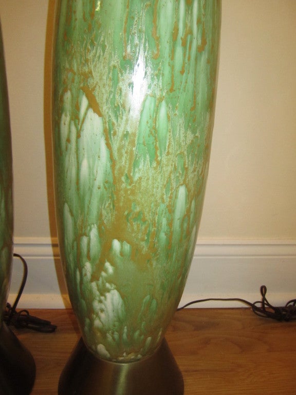 mid century drip glaze lamp