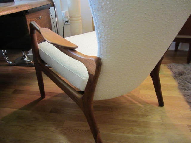 Adrian Pearsall Tall Wing Back Sculptural Walnut Lounge Chair 3