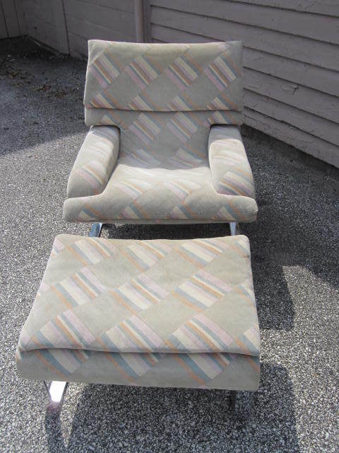 Upholstery Saporiti Italia Onda Lounge Chair With Ottoman Mid-century