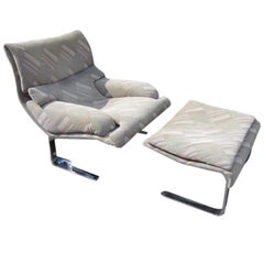 Saporiti Italia Onda Lounge Chair With Ottoman Mid-century