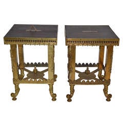 Pair of English 19th Century Campaign Side Tables