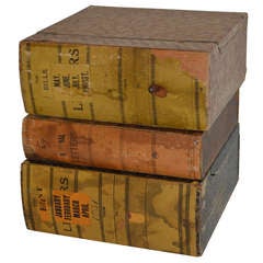 Antique 3 Faux Books as Filing Boxes