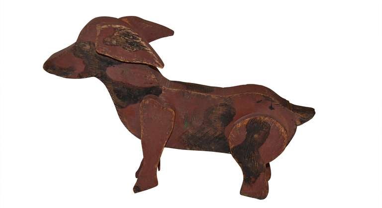 Small 19th c. Wooden Toy Dog