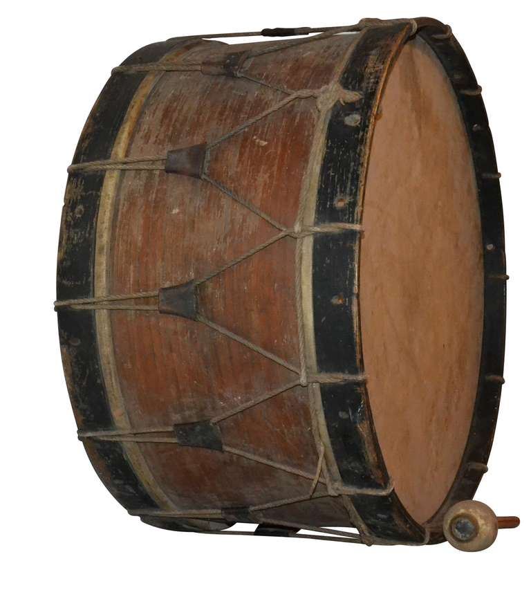 Große dänische Trommel aus dem 19. Jahrhundert (Holz)