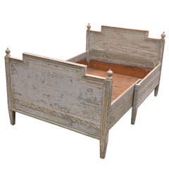 Gustavian Bed And Large Ottoman