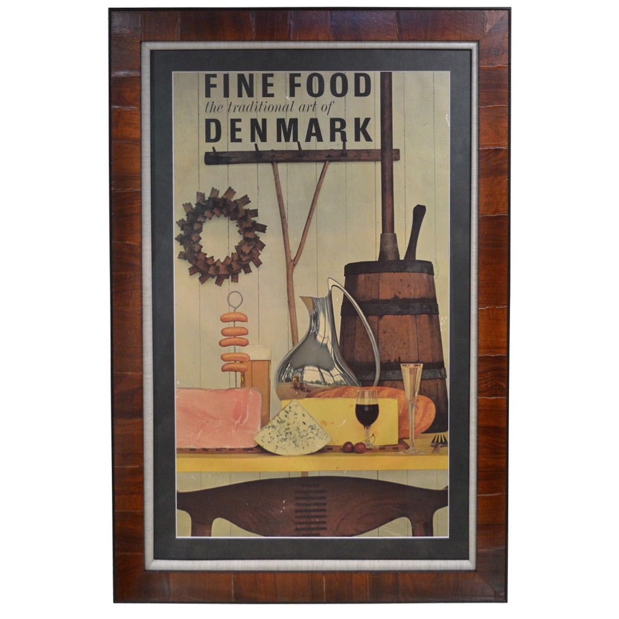 Mid-Century Poster "Fine Food the Traditional Art of Denmark" For Sale