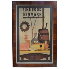 Mid-Century Poster "Fine Food the Traditional Art of Denmark"
