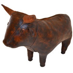 Foot stool - Abercrombie & Fitch Leather Bull