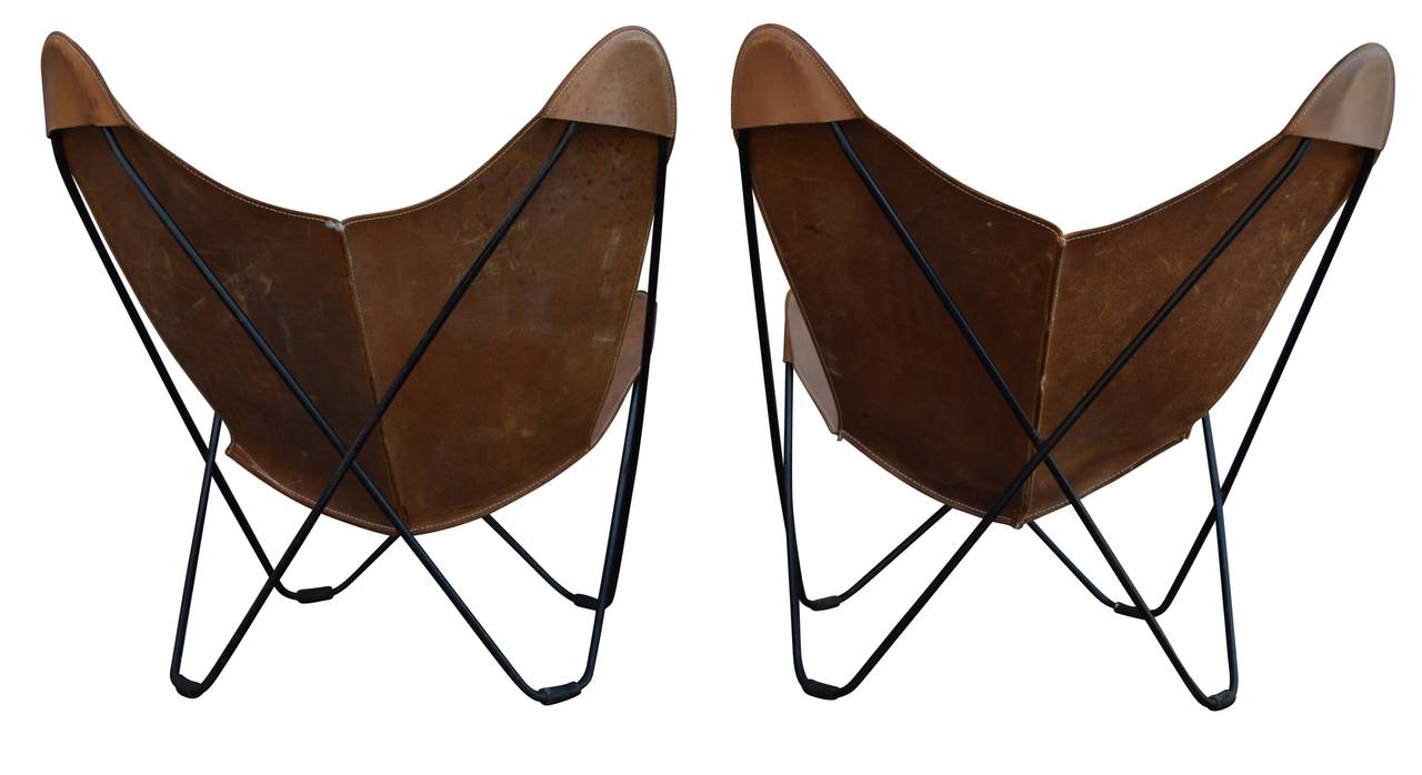 20th Century Pair of Vintage Butterfly Ferrari-Hardoy Chairs