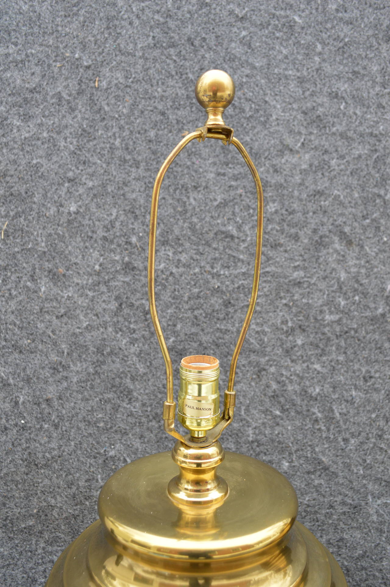 Pair of Large Brass Beehive Table Lamps In Excellent Condition In Haddonfield, NJ