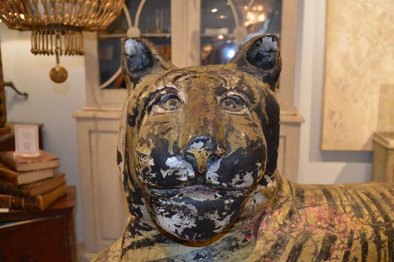 19th Century Nepalese Sculpture of a Bengal Tiger In Good Condition In Haddonfield, NJ