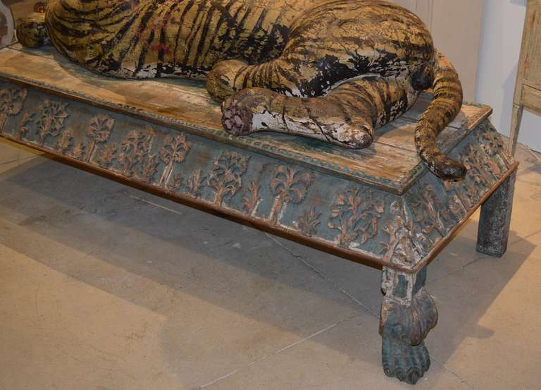 Wood 19th Century Nepalese Sculpture of a Bengal Tiger