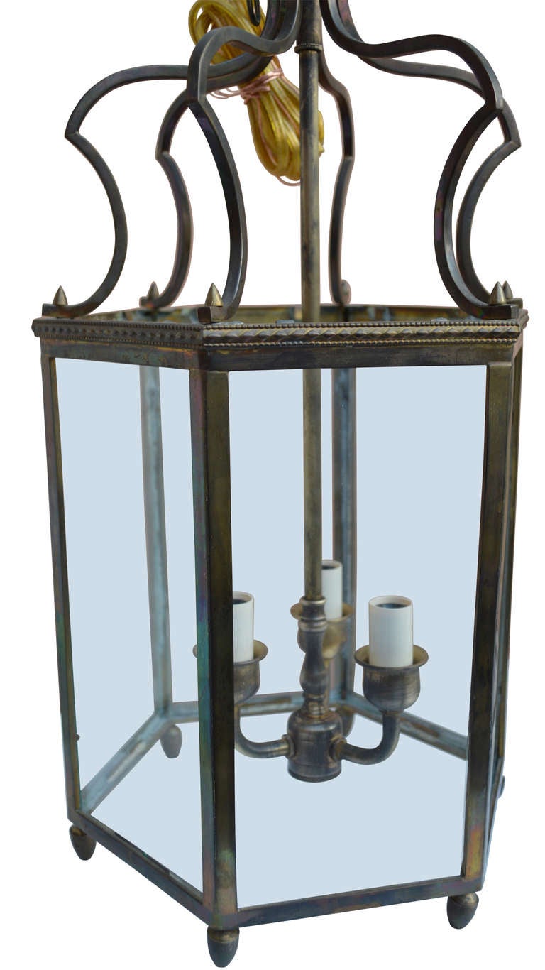20th Century Pair Of Italian Brass Hall Lantern