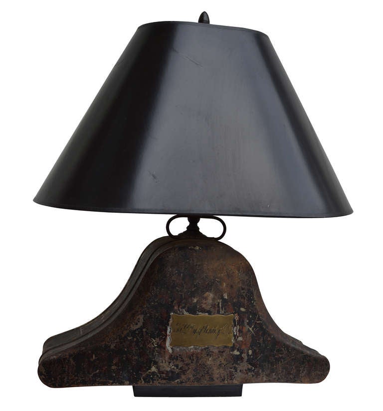 19th C. Captain Hat Box Lamp