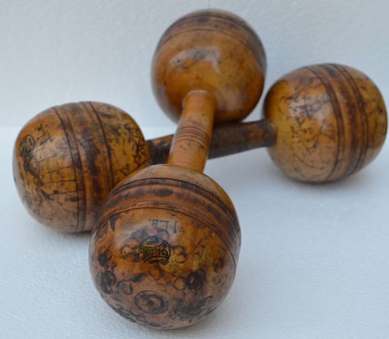 20th Century Pair of Charming 1lbs. Dumbbell Weights
