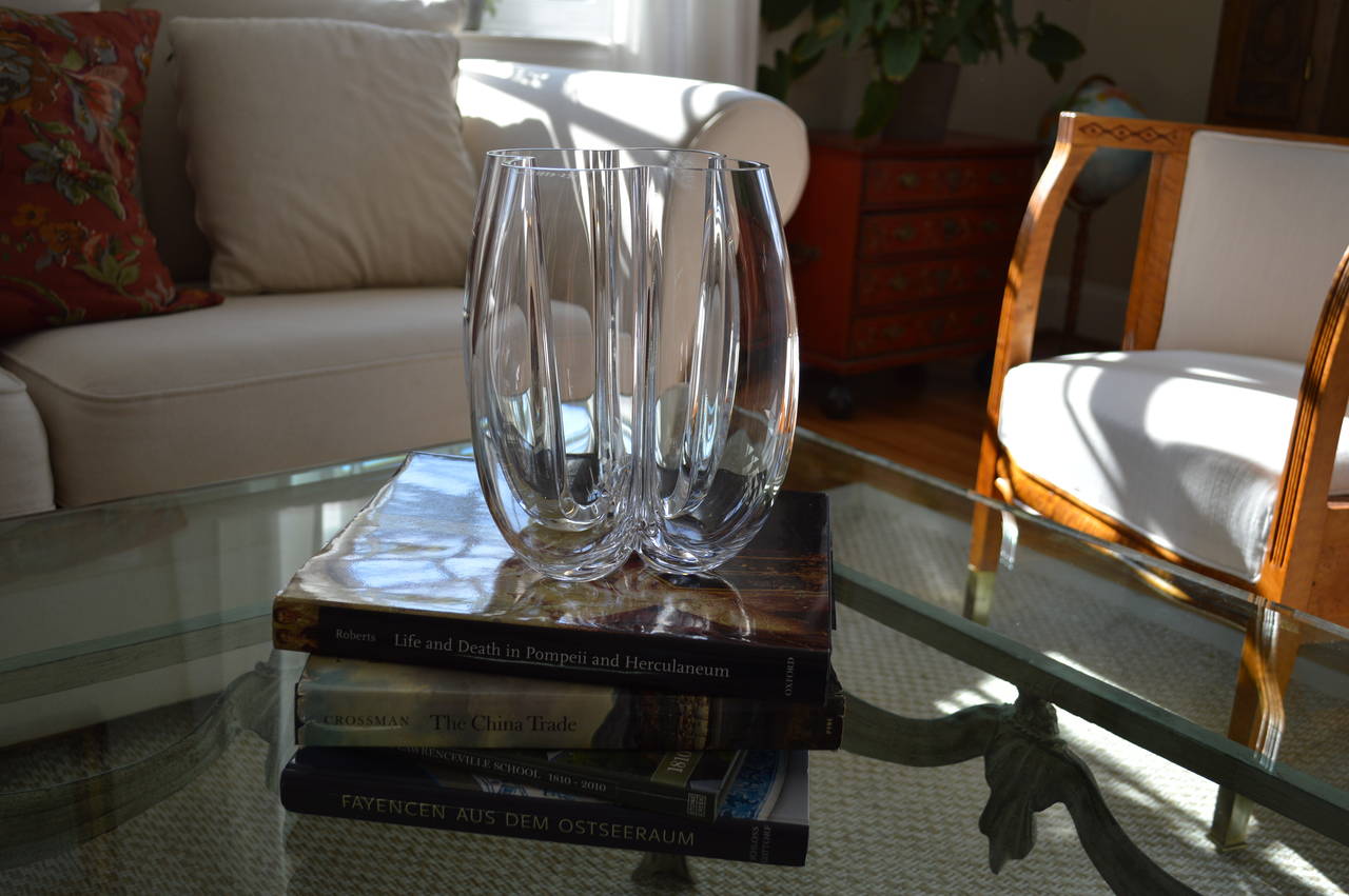 Large 1970s Orrefors Vase In Excellent Condition In Haddonfield, NJ