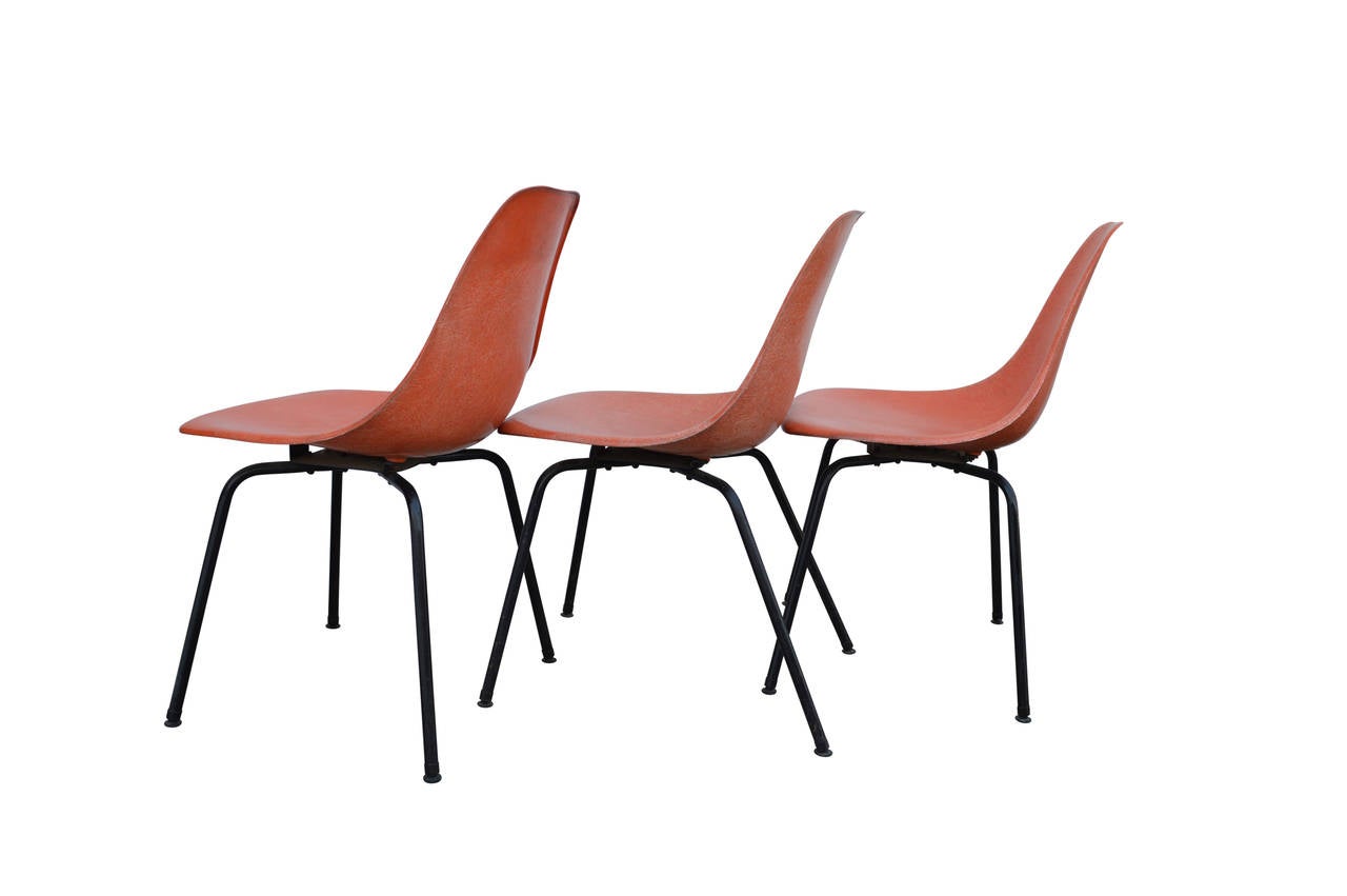 20th Century 3 Dining Chairs in Charles Eames Manner