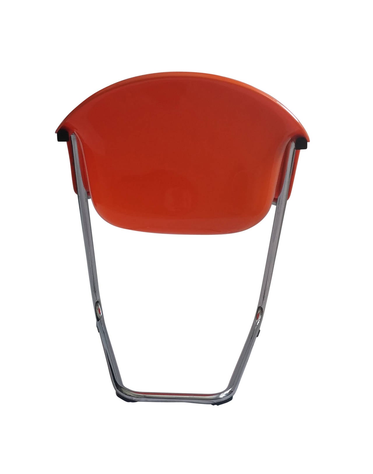 20th Century Orange Set of Four Haimi Chairs and Table