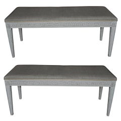 19th C. Pair Of Gustavian Benches, Sweden
