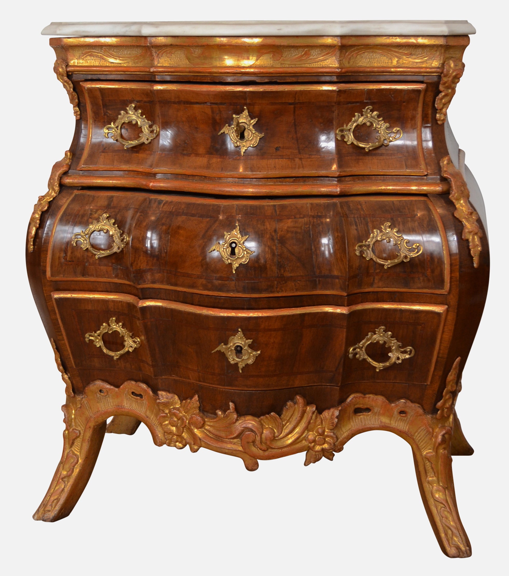 18th c. Rococo Ortmann Walnut Dresser