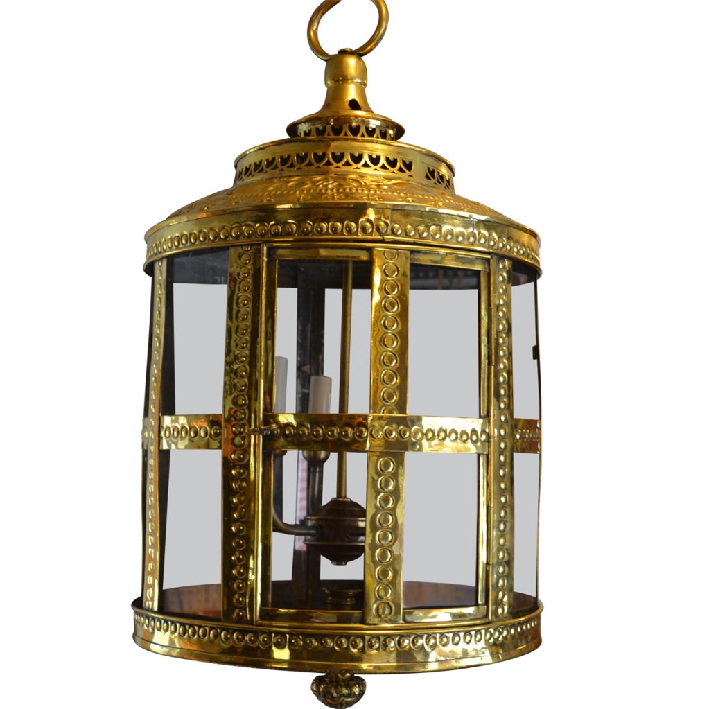 Large Brass Hall Lantern at 1stdibs