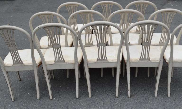 Set of 12 Gustavian Dining Chairs 3