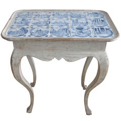 Antique Danish Tile-top Table