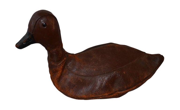 English Abercrombie & Fitch Leather Duck Decoy