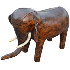 Abercrombie & Fitch Ottoman, Vintage Elephant Of Leather