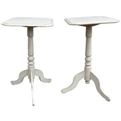 Pair Of Small Square Side Tables, Gustavian-Style