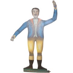 19th Century Agile Painted Wooden Figure 12