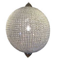 Stunning Large Crystal Ball Chandelier