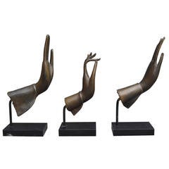 Group of Cast Bronze Buddha Hands
