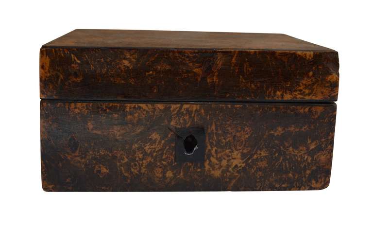 19th C Swedish Birch Wood Jewelry Box In Good Condition In Haddonfield, NJ
