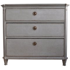 19th C. Gustavian Dresser 3 Drawers