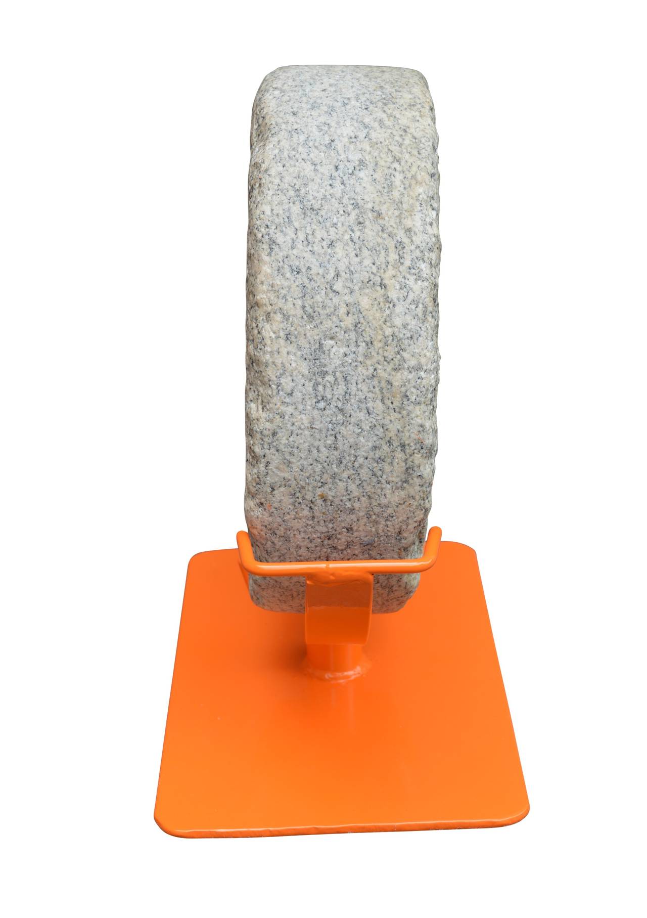 American Late 19th Century Mill-Stone on Orange Stand