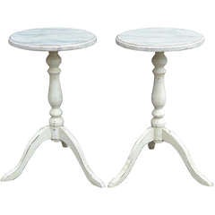 Pair of Small Round Gustavian Style Side-Tables