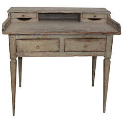 Antique Small Gustavian Writing Desk With Original Paint
