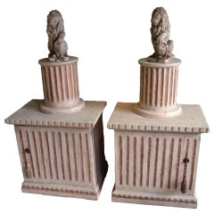 Pair of Gustavian column cabinets