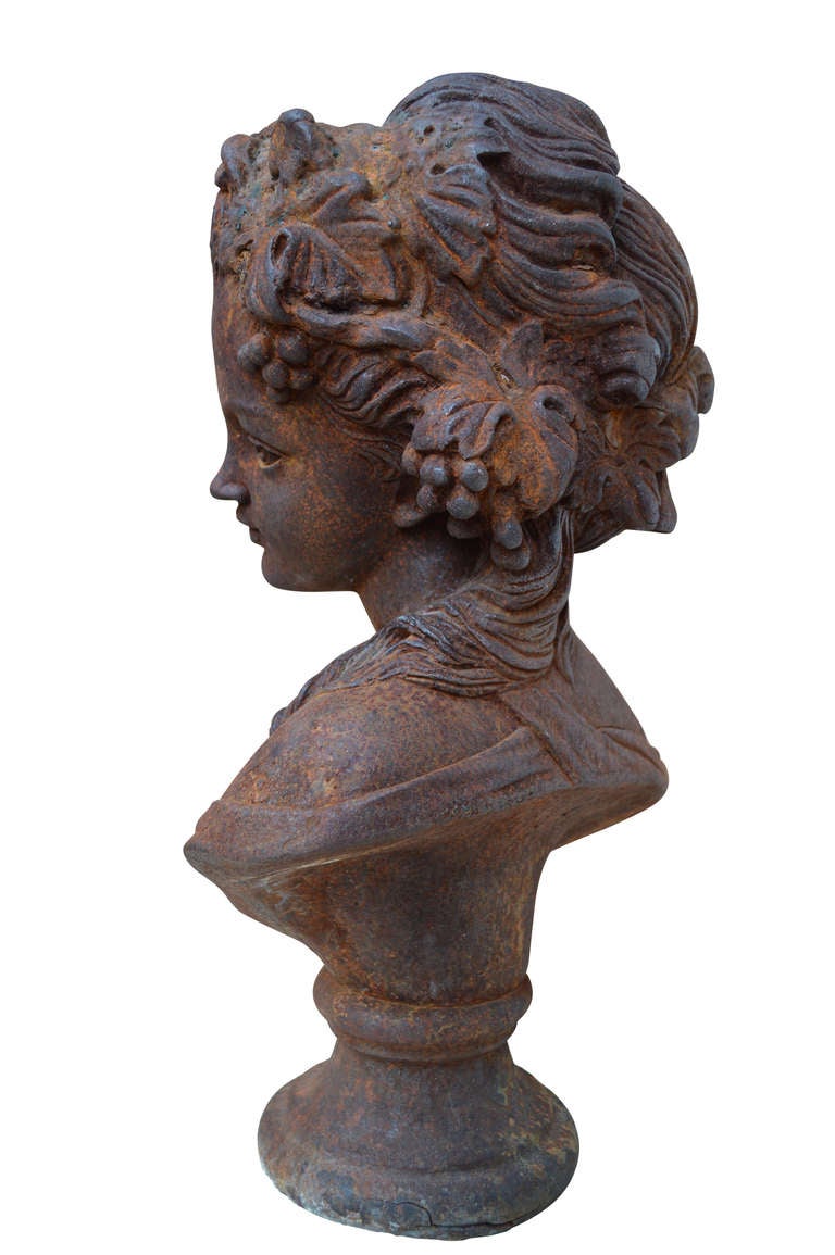 Iron Charming 19th Century Bust of a Lady