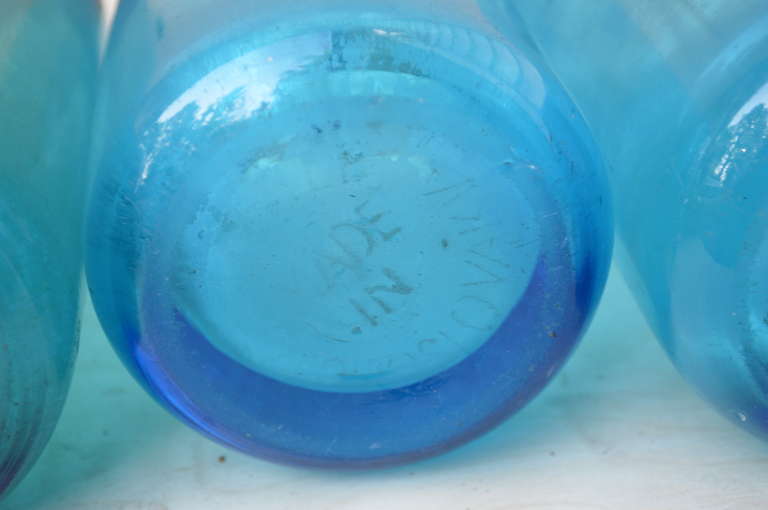 Four Azure-Blue Seltzer Bottles 4