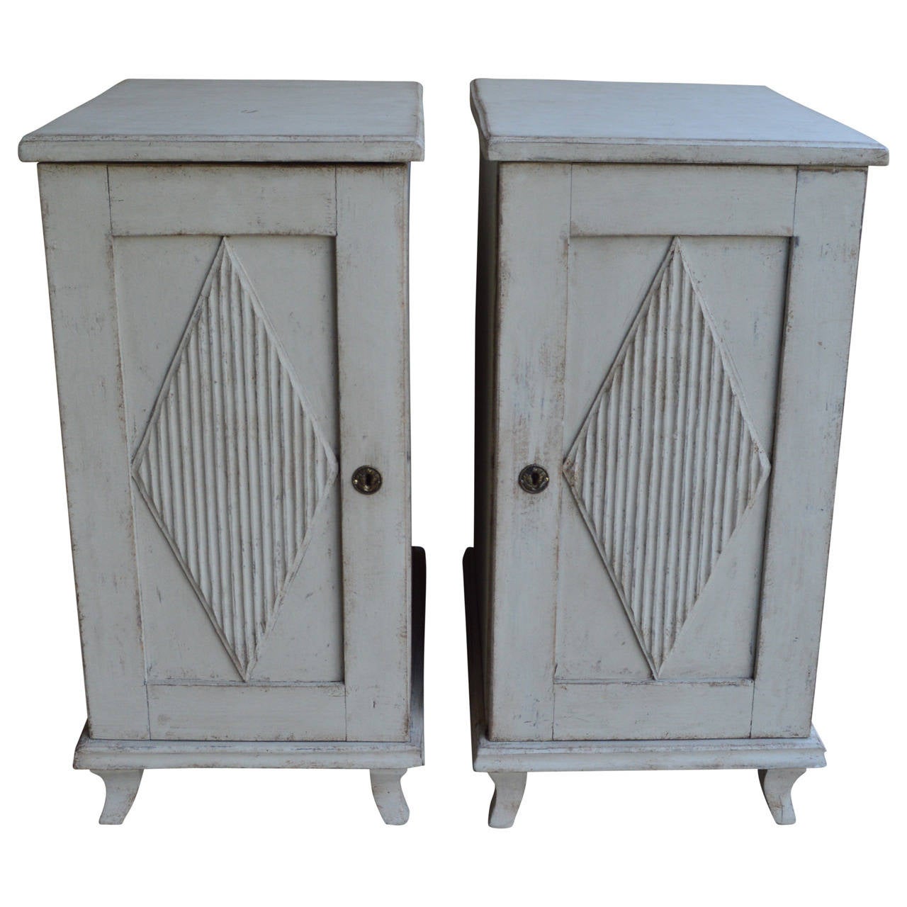 Swedish Pair of Gustavian Bedside Tables or End-tables