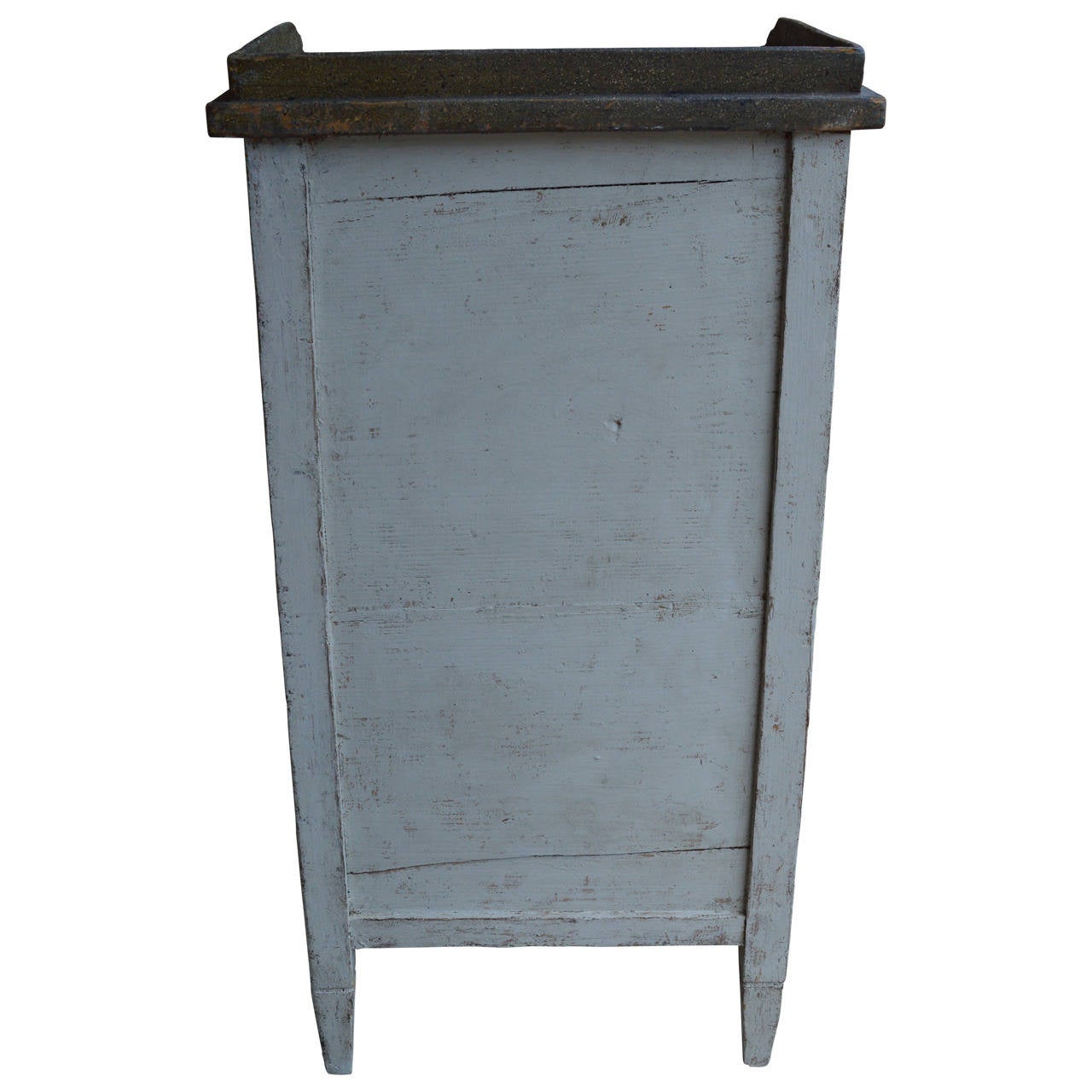 Painted Gustavian Bedside Table with Marbleized Top