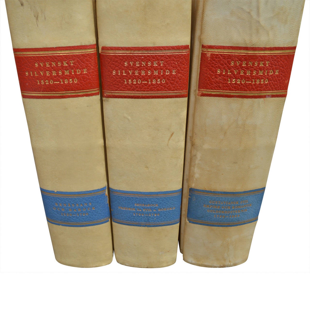 Set of Three Leather Bound Books, "Svenskt Silversmide, " 1520-1850