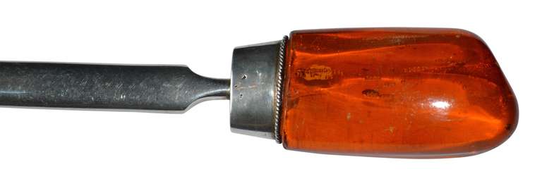 19th C. Amber and Silver Letter Opener In Good Condition In Haddonfield, NJ