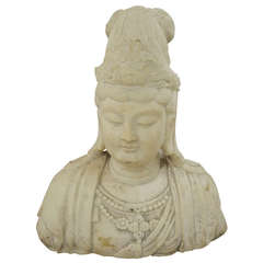 Large 19th C. Marble Sculpture of Guanyin / Buddha